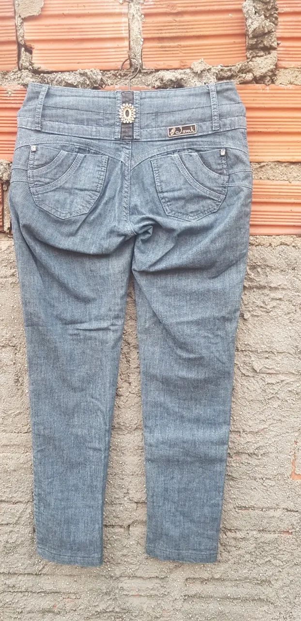 Calça Comprida Jeans Preta - Foto 4