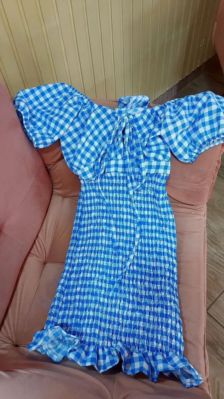 Vestido Xadrez Azul  - Foto 2