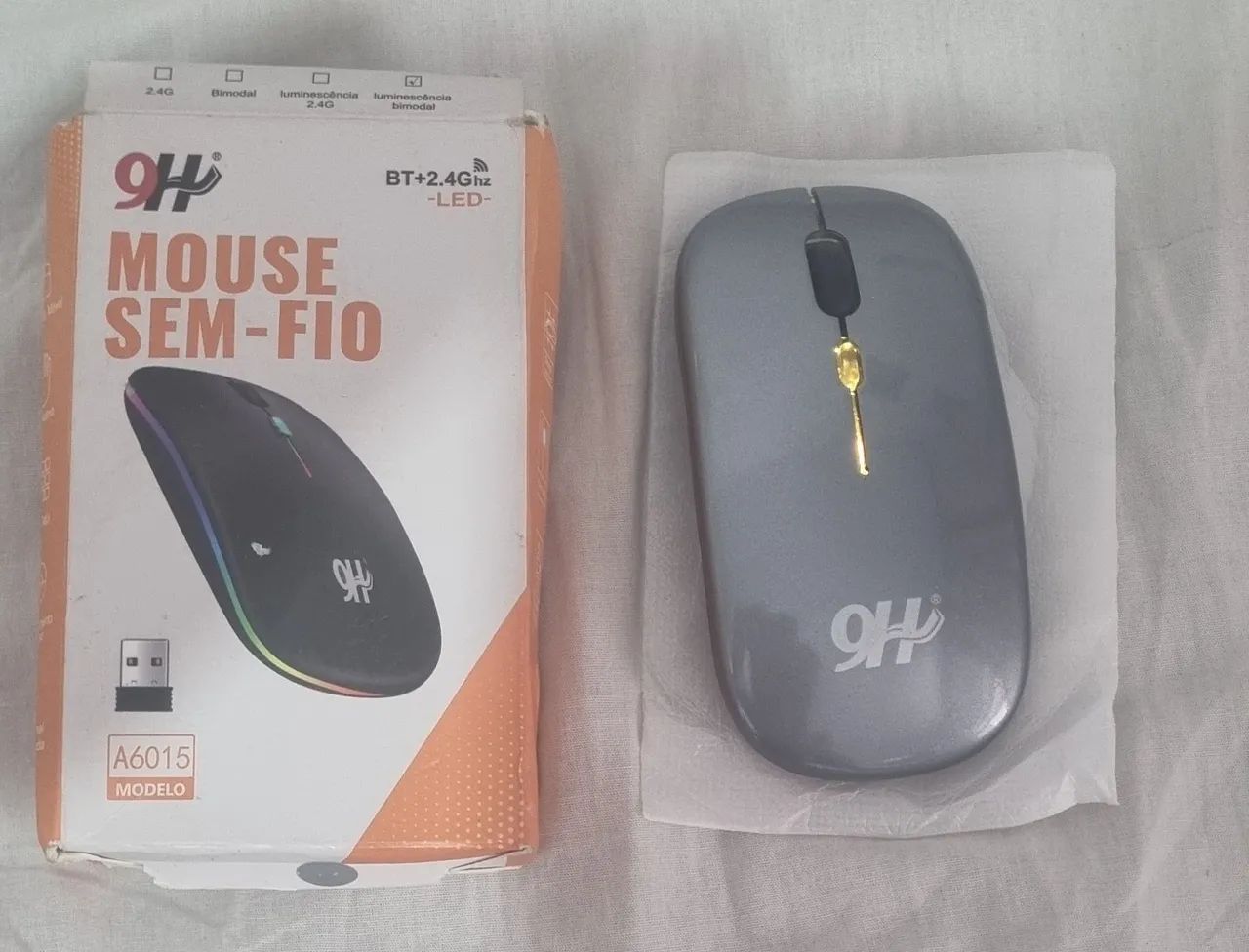 Mouse Sem Fio 9H A6015 - Bluetooth e 2.4GHz - Foto 2