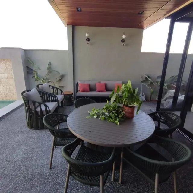 CONJUNTO SOFÁ + MESA DE CORDA NÁUTICA PARA ÁREA EXTERNA - Foto 2