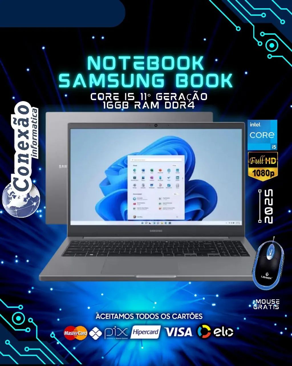 Notebook Samsung book Core i5 11° geração DDR4 (A pronta entrega)