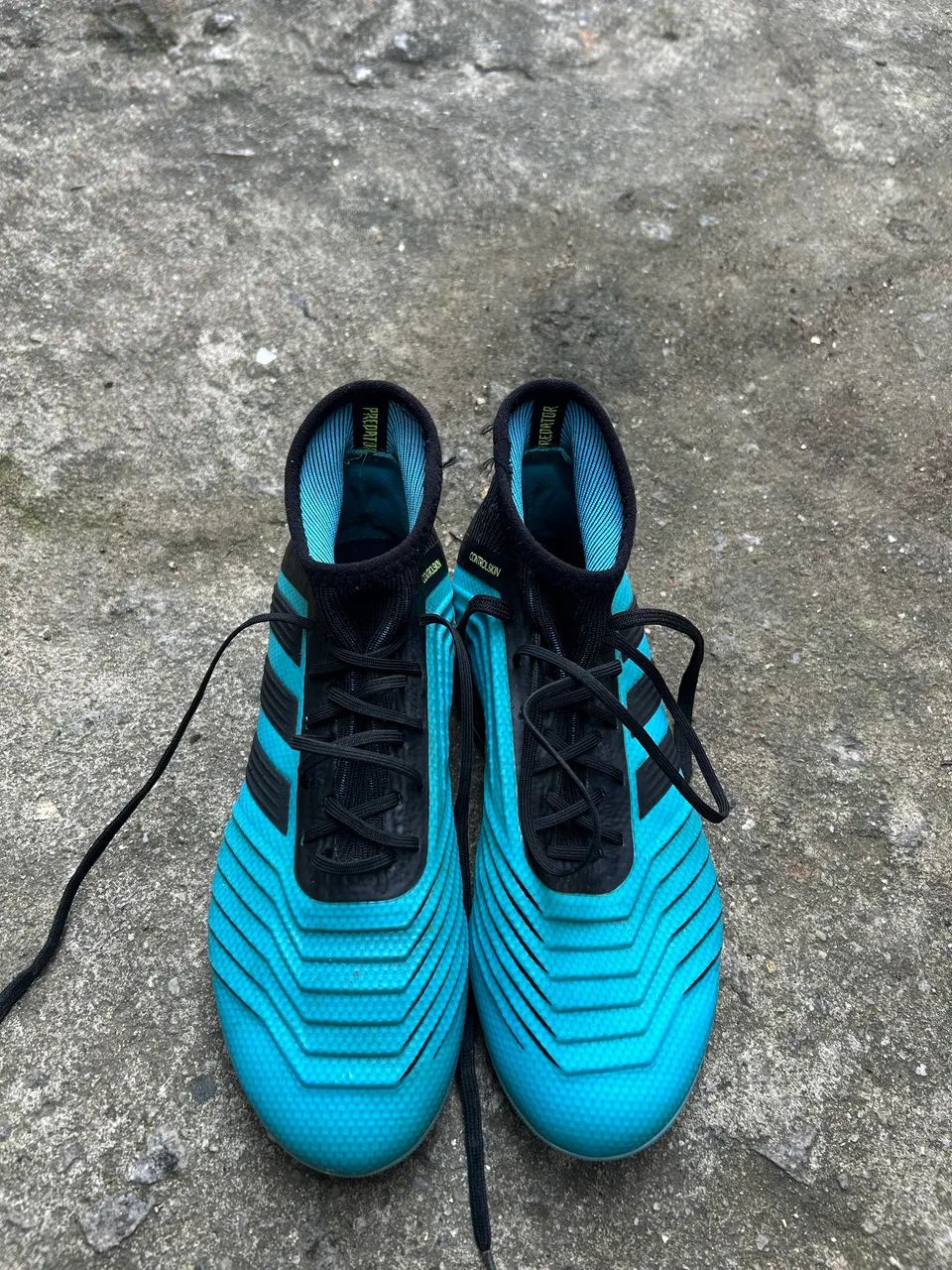 Chuteira Campo Adidas Predator 19 3 FG - Azul+Preto (Original)