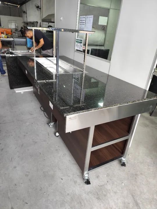 Ilha Self-Service Completa com Sistema de Aquecimento - Ideal para Buffets e Restaurantes