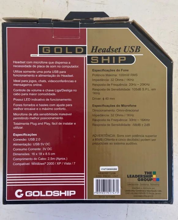 Headset com Microfone USB Mod.1747 Goldship - Leadership - Foto 2