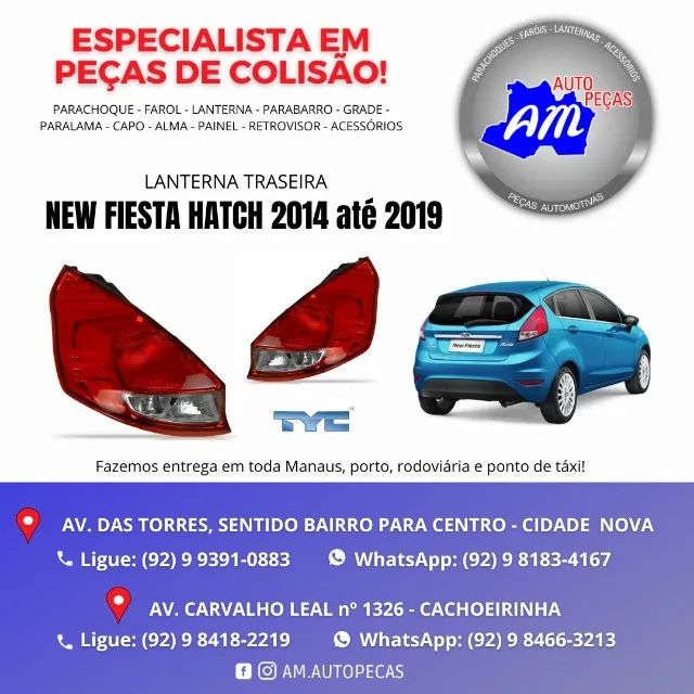 LANTERNA NEW FIESTA HATCH 2014 A 2019 