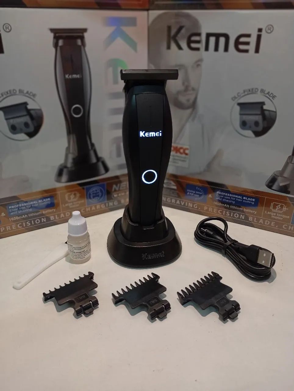 Máquina de Acabamento Profissional Kemei - Foto 2