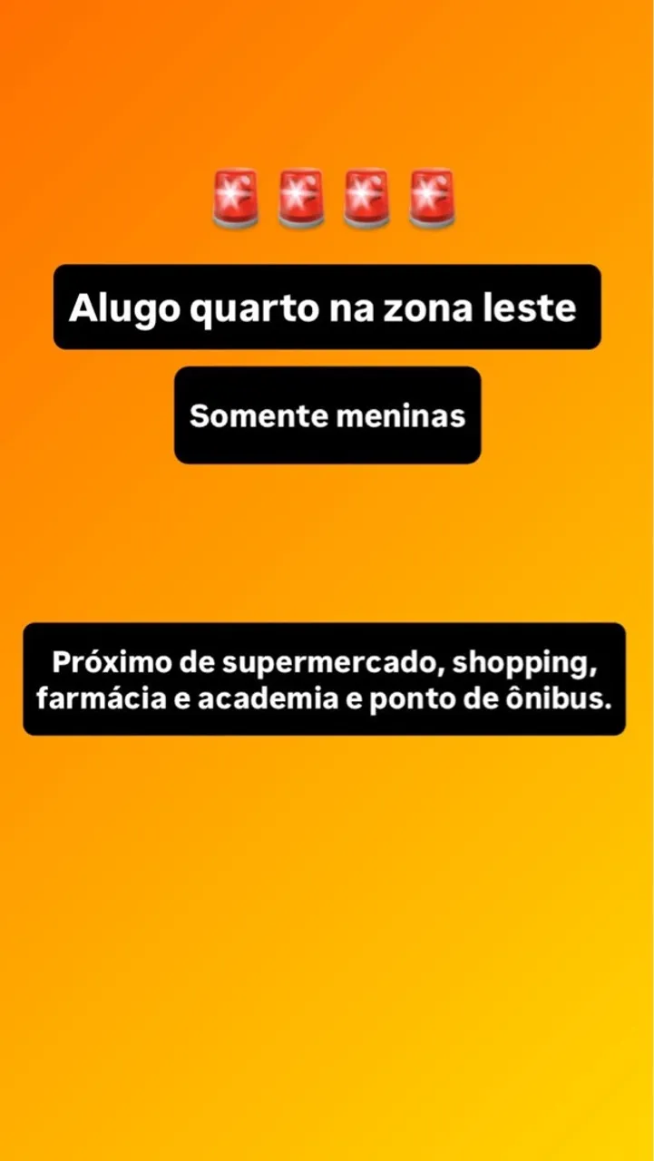 Alugo quarto na zona leste