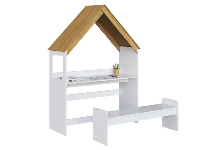 Mesa + Banquinho Casinha em MDF  - Foto 4