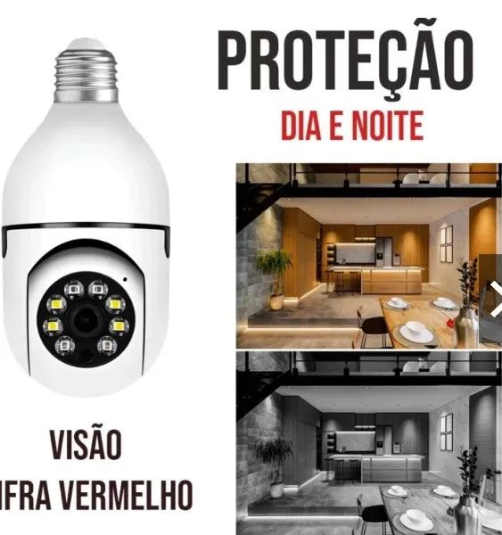 Camera lampada inteligente com visão noturna Facil Instalação Loja Física Garantia Nota