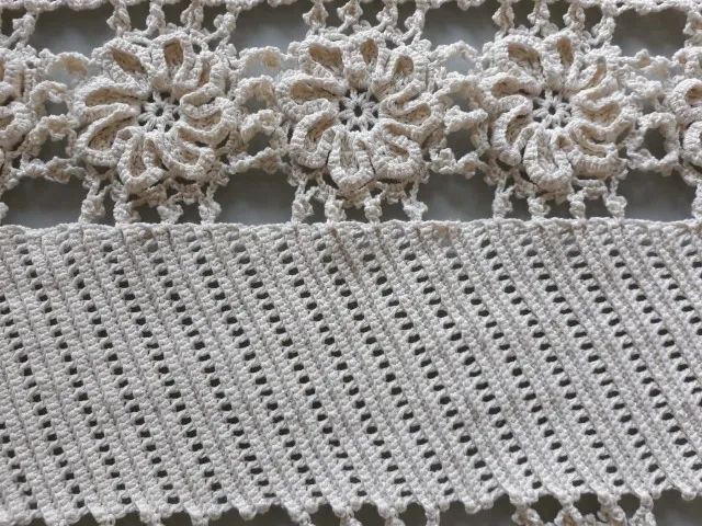 Artesanato Decoração Trilho Crochê Barbante Cru 1,60m x 0,55m - Foto 5