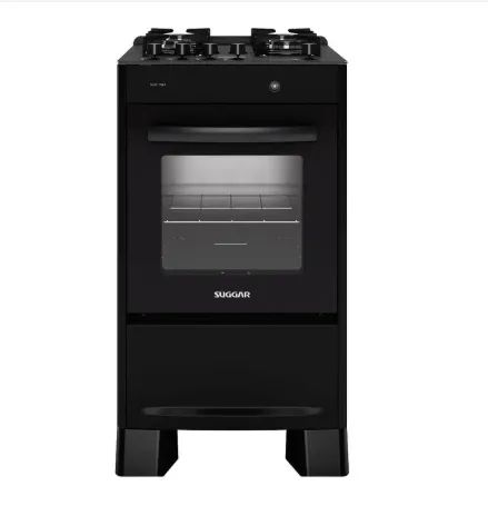 Fogão de Piso Suggar 4 Bocas Mesa de Vidro Neo Max Preto - Bivolt