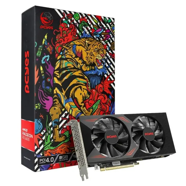 Placa de Vídeo AMD Radeon PCYes RX 6600 8GB Graffiti Series, GDDR6, 128 Bits