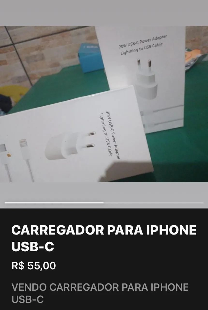 Carregador iPhone USB-C 20W
