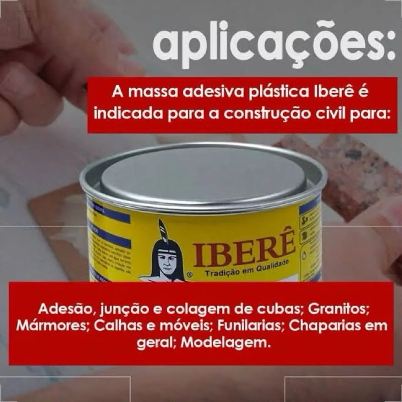 Massa adesiva plástica Iberê 1KG - NOVA  - Foto 3