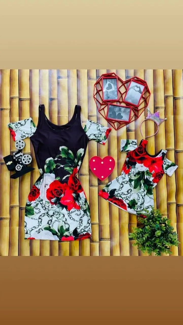 Vestido mãe e filha floral