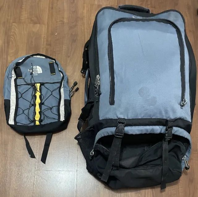 MOCHILA THE NORTH FACE KARGO 100 + 20 PRETO E AZUL - Foto 4