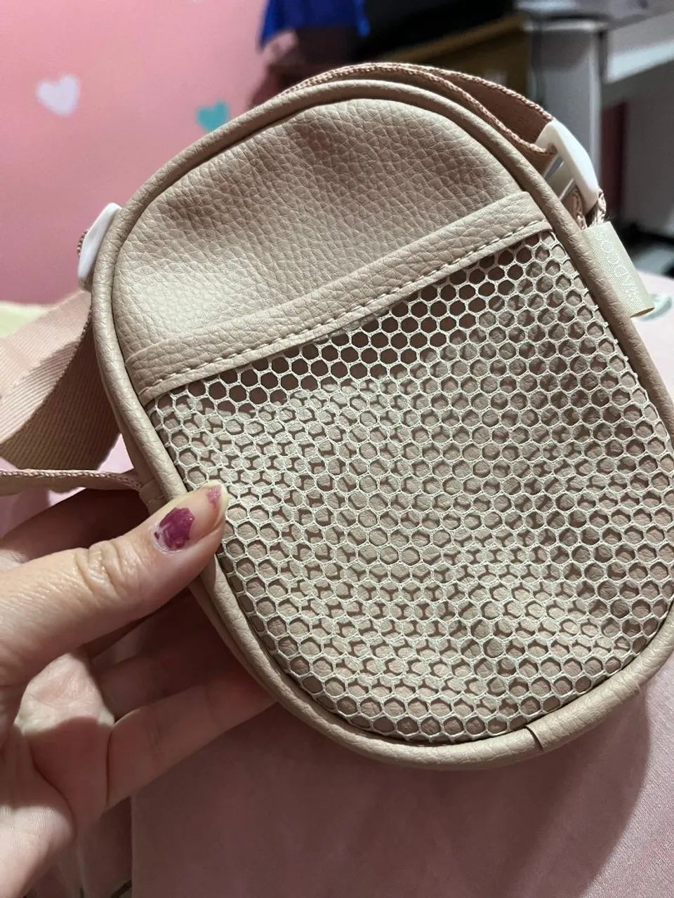Bolsa Transversal Compacta Bege(nova) - Foto 4