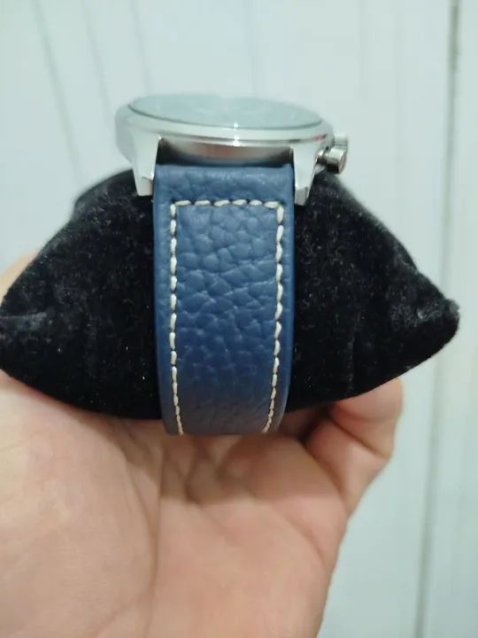 RELÓGIO QUARTZO CRONÓGRAFO EMPÓRIO ARMANI AZUL ORIGINAL. - Foto 4