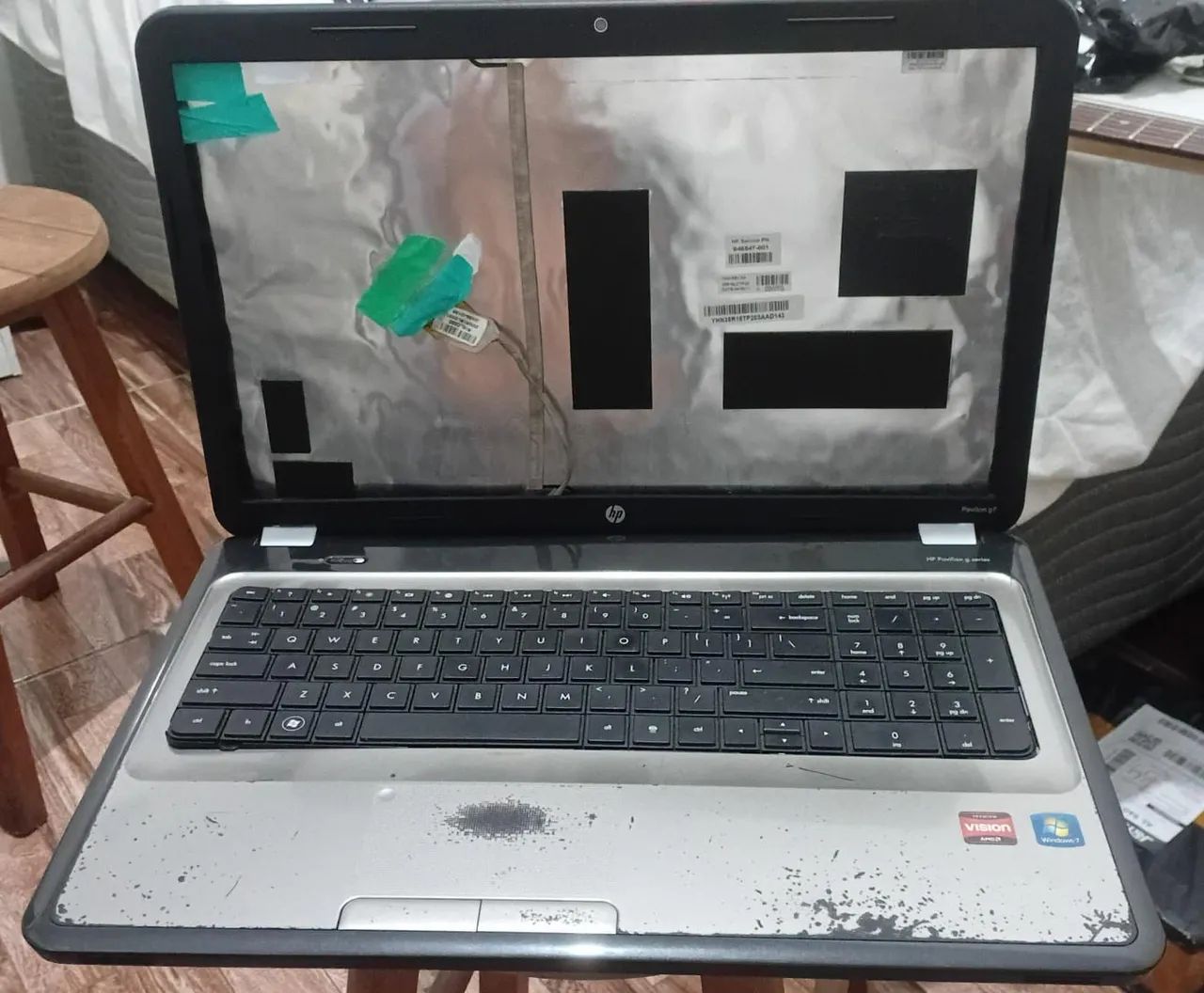 Carcaça + placa mãe notebook HP G7 series Amd  17.3 polegadas 