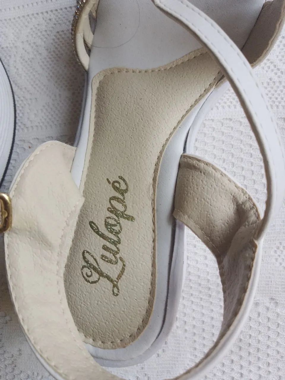 Sandálias Anabela Feminino Lulope Meninas Infantl Branco - Foto 3