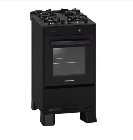 Fogão de Piso Suggar 4 Bocas Mesa de Vidro Neo Max Preto - Bivolt - Foto 2