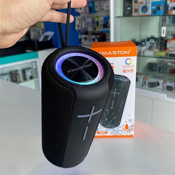 Caixa de Som Bluetooth Sem fio 16W com LED IPX6 Resistente a Água, TWS, Rádio - H'Maston  - Foto 5