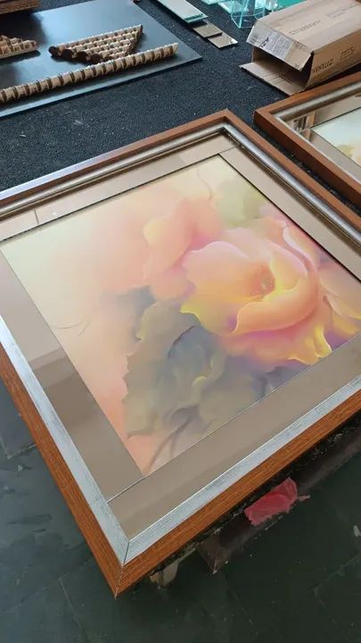 Conjunto lindíssimo de quadro espelhado 60 por 60decorativos abstratos - Flores - Foto 4