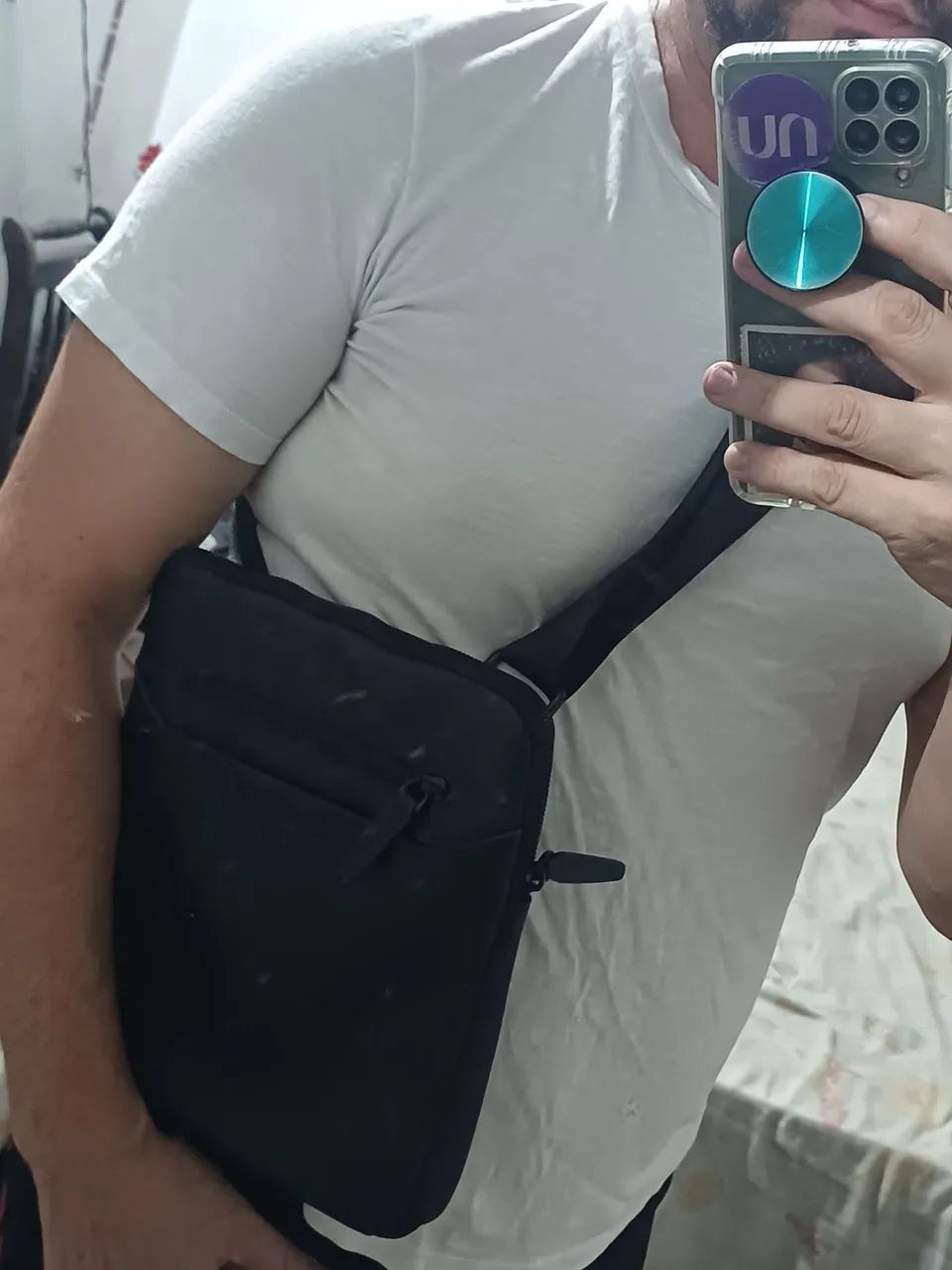 Mini bolsa bag em couro legitimo - Foto 3