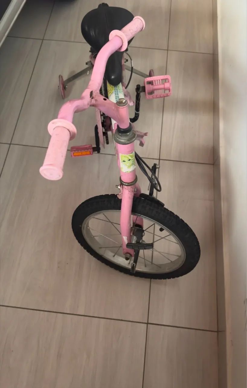 Bicicleta Infantil Rosa com Rodinhas