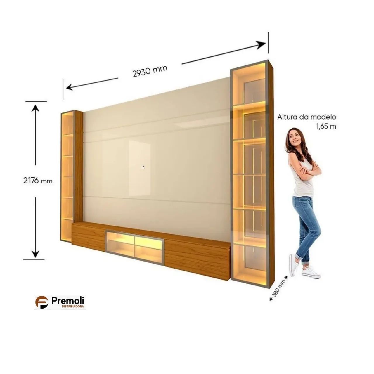 Painel home tv até 90 polegadas 2.93 largura com reflecta led R$ 5.500,00 a vista  - Foto 2