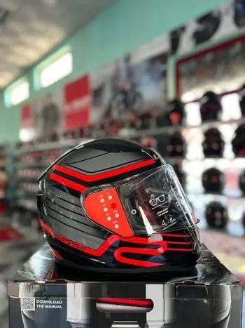 Capacete LS2 FF353 Rapid Circuit Preto e Vermelho - 58 - Foto 3