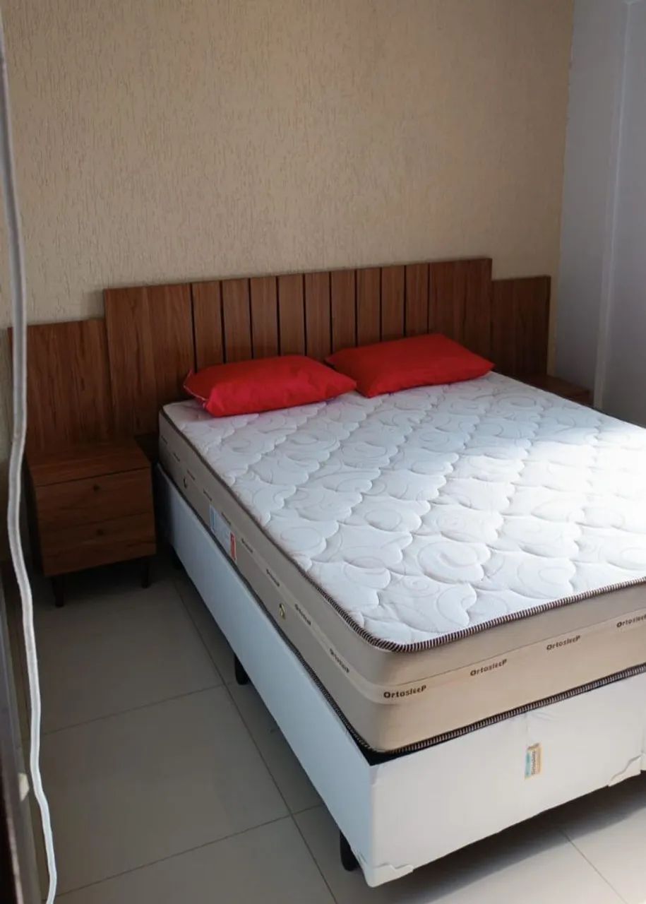 Cama casal box e colchão molas ensacadas 