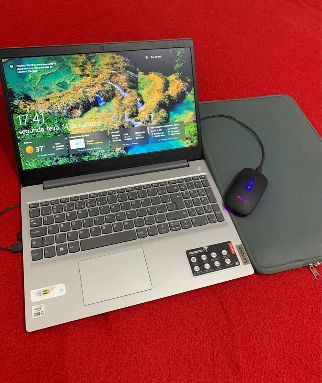 NOTEBOOK LENOVO I3 10G SEMI NOVO,04GB MEMÓRIA RAM,SSD NVME 256GB,IMPECÁVEL,NEGOCIÁVEL