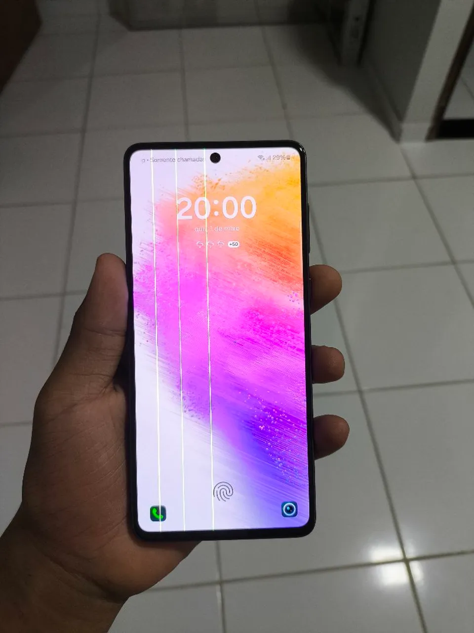 Samsung A73 (leia a descrição)com linhas na tela