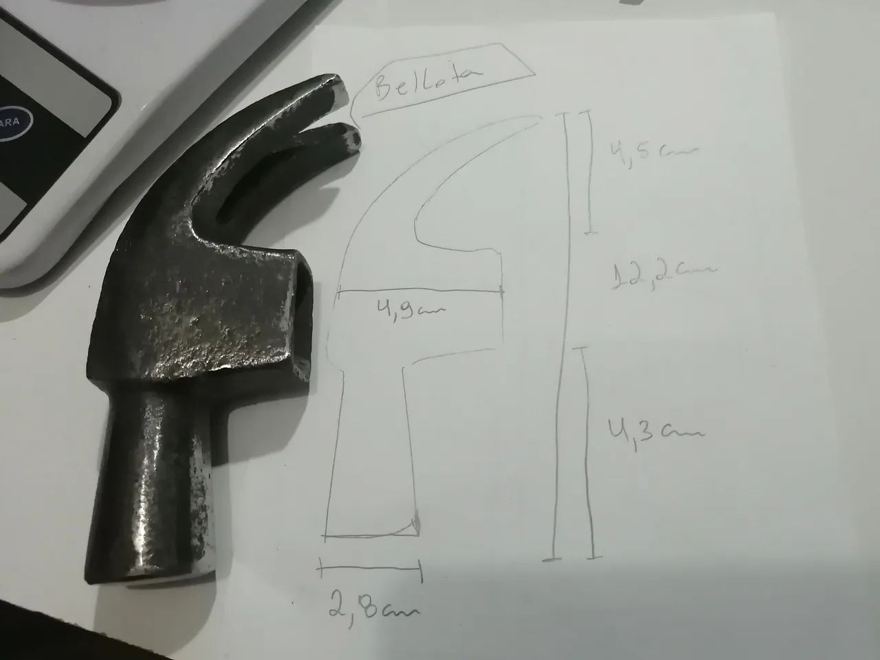 Martelo bellota antigo, sem logo, leia - Foto 3