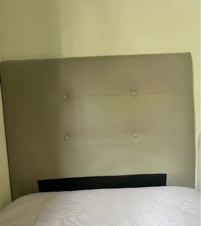 Cabeceira de Cama solteiro em Suede Bege - Foto 4