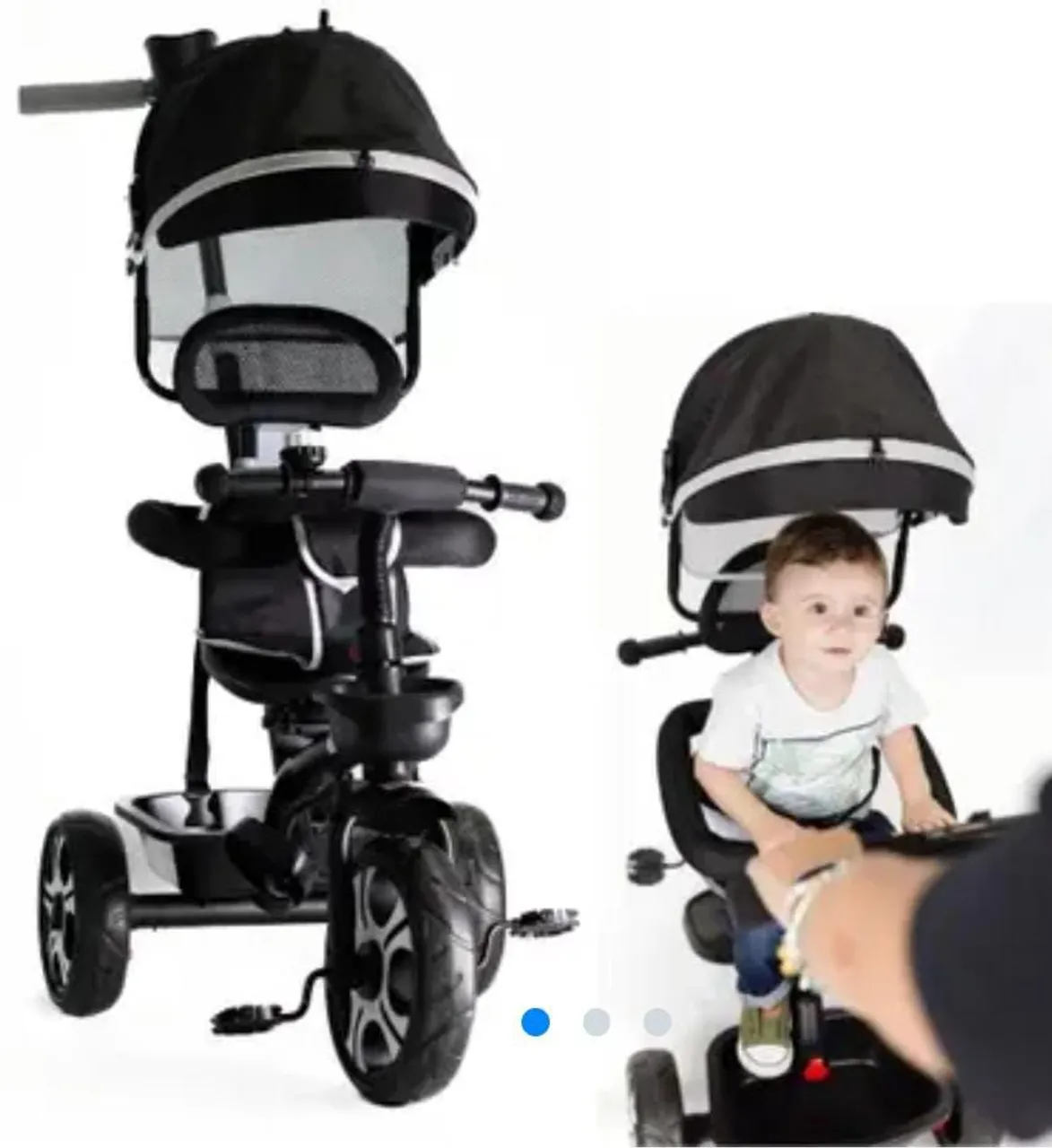 Triciclo Infantil com Capota e Cesto