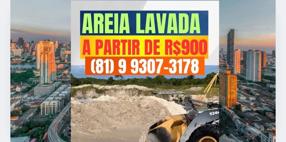 Areia lavada, a melhor da região - Pague somente na entrega 