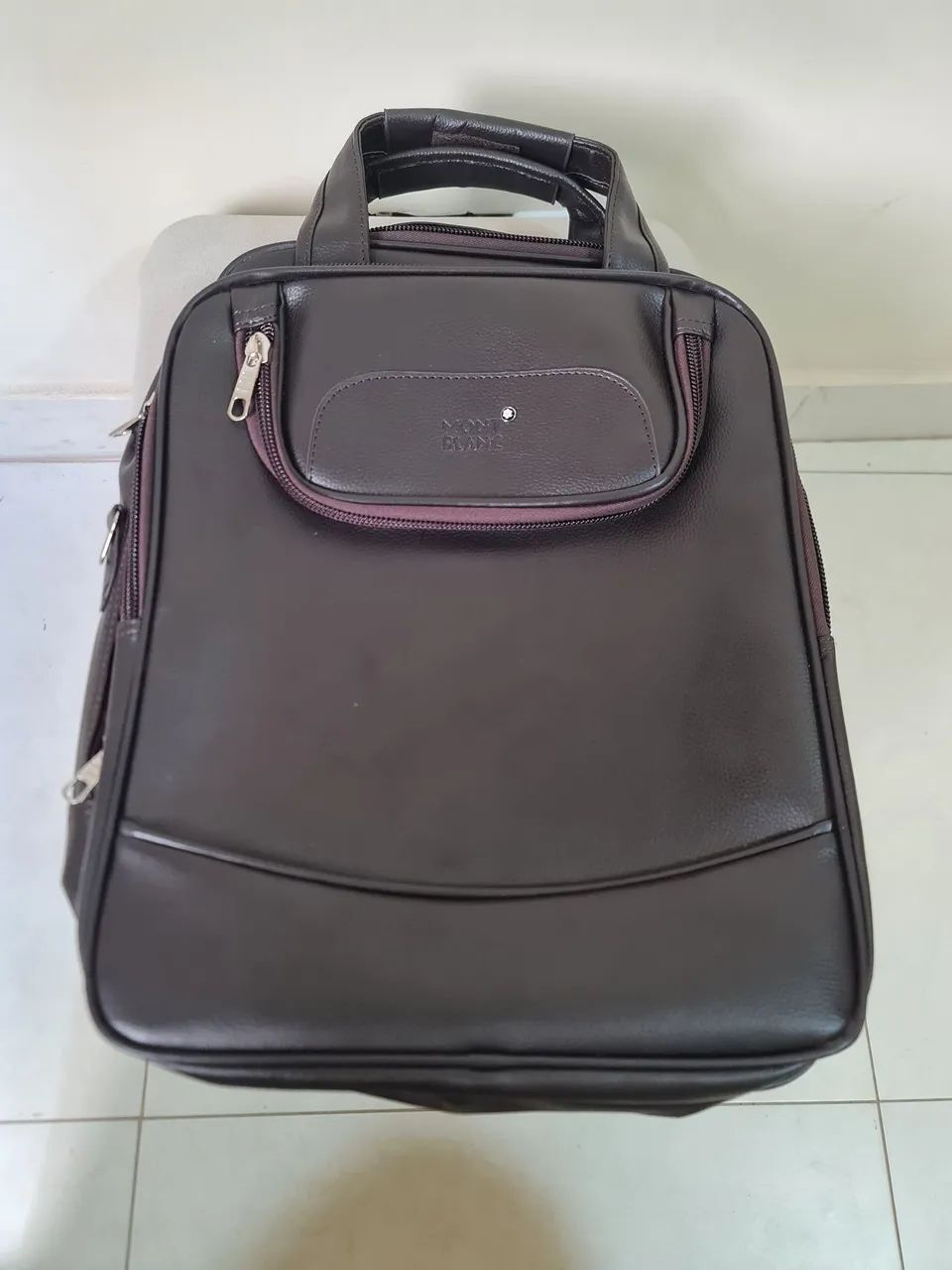Mochila Masculina Preta Montblanc executiva  - Foto 3