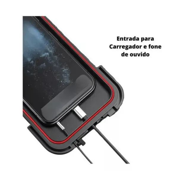 Suporte De Celular Magnético A prova D agua Moto e Bicicleta Articulado 360°  Universal - Foto 2