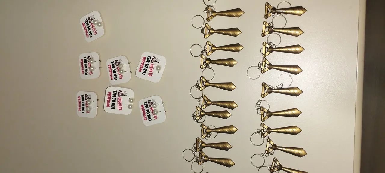 Decoração para casamento gravata e brinco - Foto 2