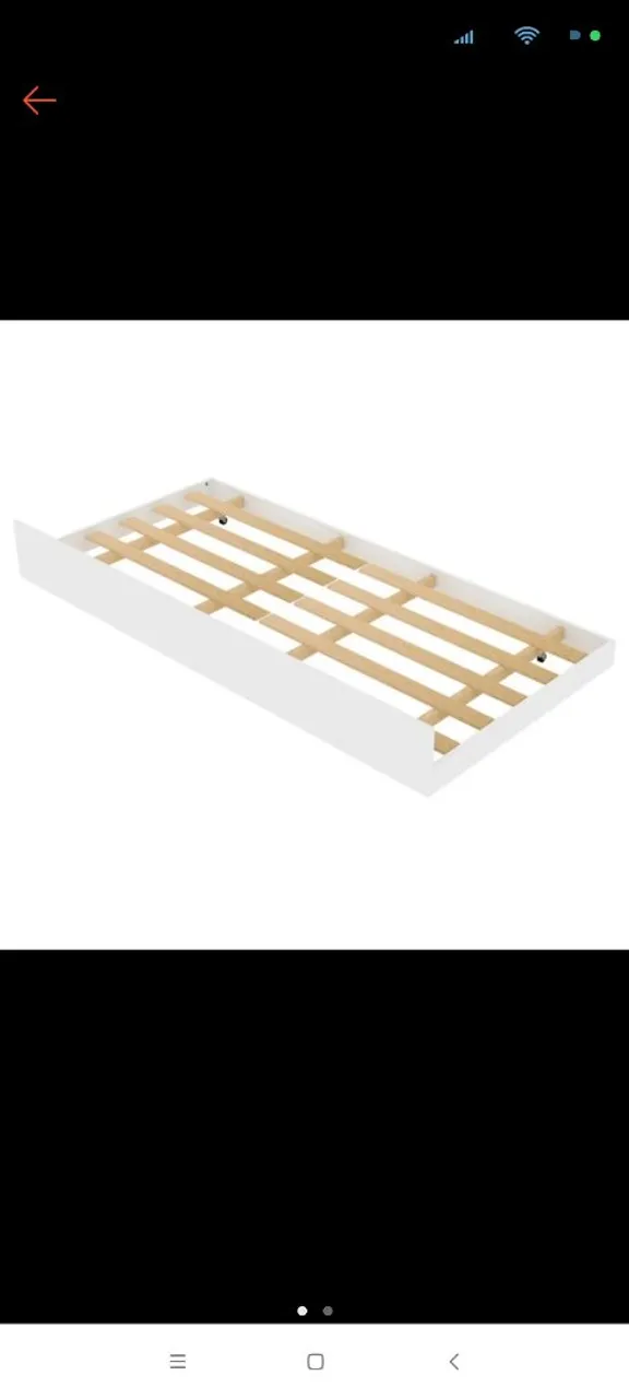 Cama de solteiro auxiliar branca
