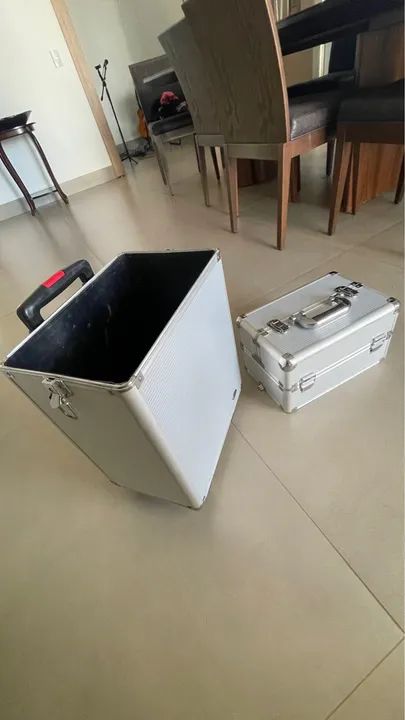 Maleta de maquiagem Ruby?s dois andares prata - Foto 2