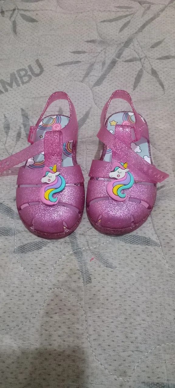 Sandália Infantil Glitter Unicórnio Rosa