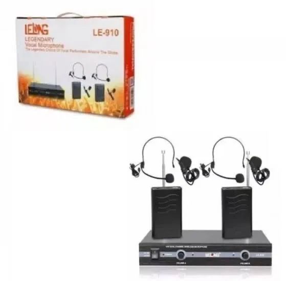 Microfone Sem Fio Duplo VHF LE-910 - Foto 2