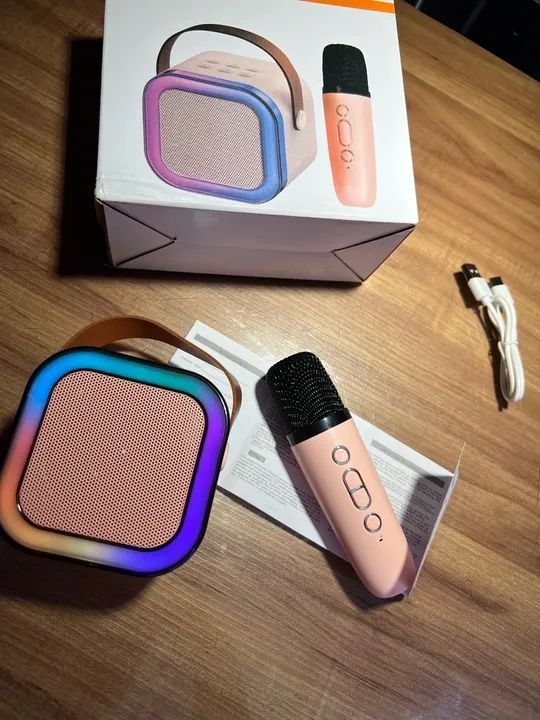 Caixa de som karaokê com microfone Bluetooth  - Foto 3