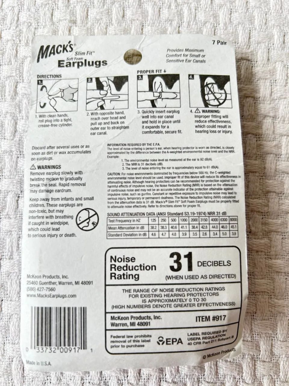 Macks Slim Fit Protetor auricular 31db - 7 pares - Foto 2