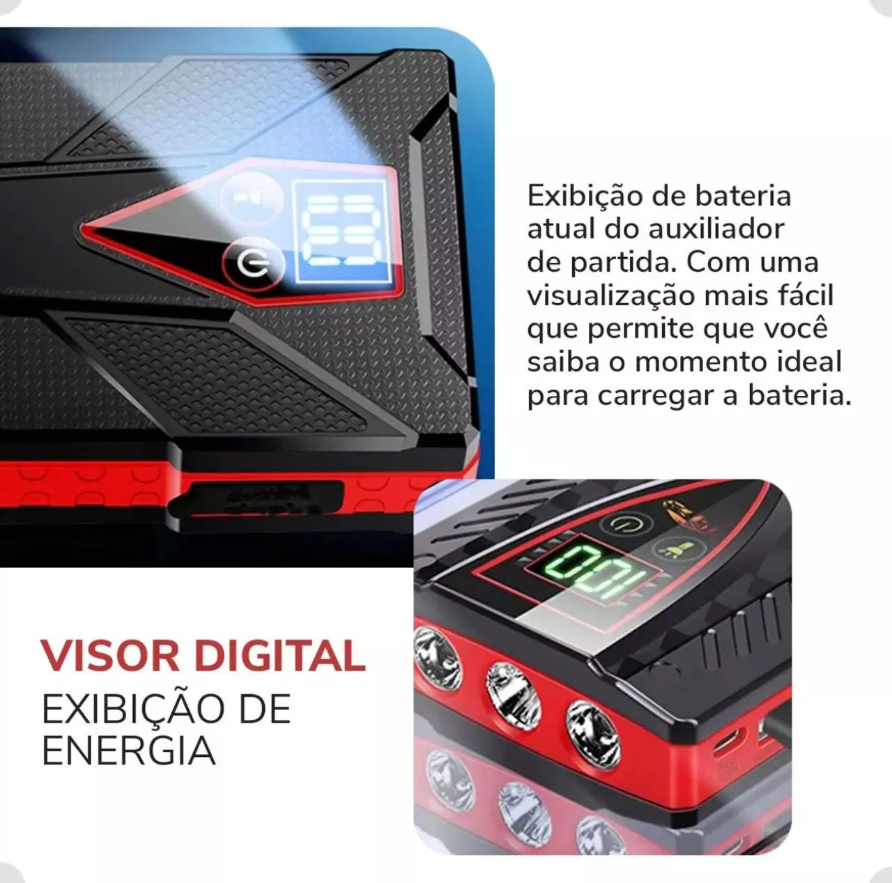 Auxiliar de partida Luatek compressor luz de emergência Power bunker - Foto 8