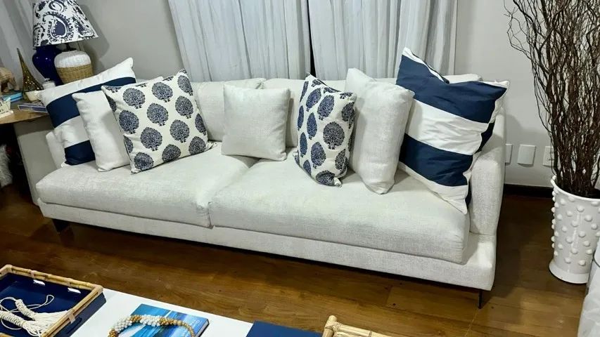 Sofá de Linho Artesanal Uni Robusti - Excelente Estado, Como Novo65576096460674121