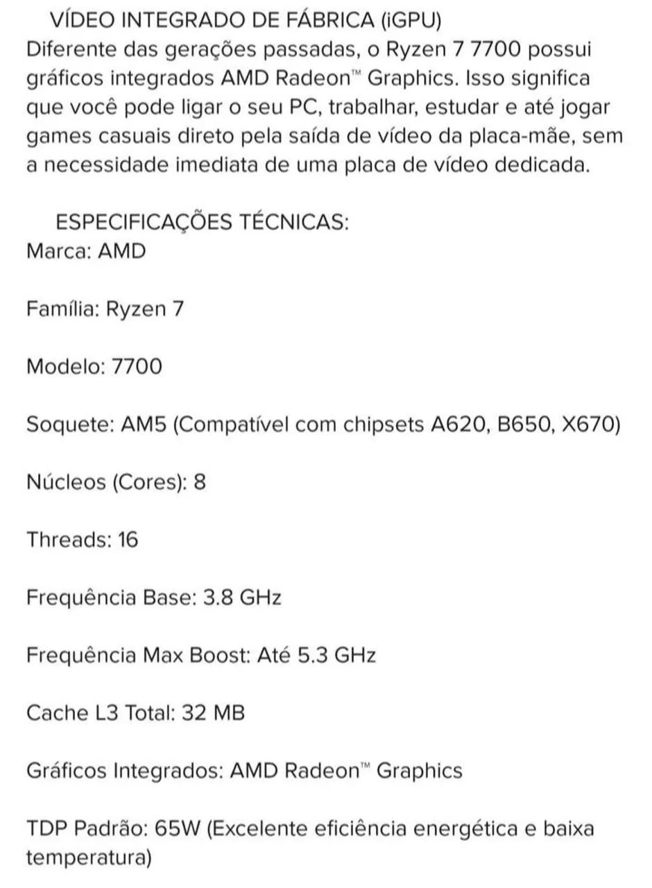 AMD Ryzen 7700  - Foto 2
